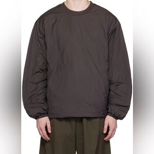 AMOMENTO Brown Quilted Reversible Sweatshirt Men's Brown Long Sleeve Shirt